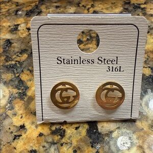 Gold Stainless Steel Earrings